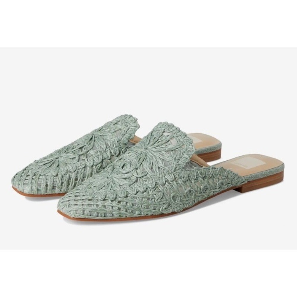 New NWOB Womens Dolce Vita Diya Raffia Sage Casual Sandals Slides 6.5M